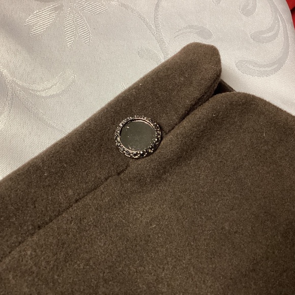 Herman Kay women’s long BROWN. 75% wool coat with details size 18/20 - Picture 9 of 9